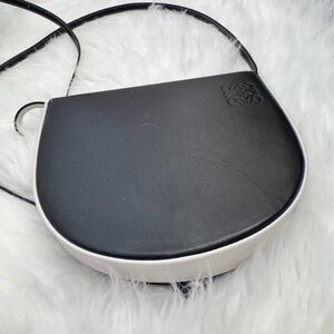 Loewe Black and White Crossbody Saddle Bag